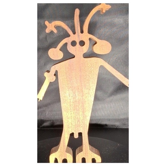 Other - Handmade Wooden Kokopelli Figurine Southwestern Flute Player Wood Sculpture 7in